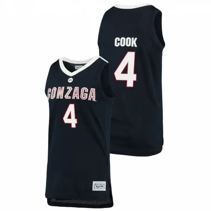 Men's Gonzaga Bulldogs Aaron Cook #4 Navy 2021 Retro Original Alumni Brand College Basketball Jersey