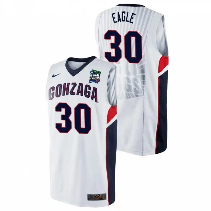 Men's Gonzaga Bulldogs Abe Eagle #30 2021 Final Four White College Basketball Jersey