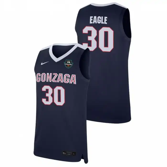 Men's Gonzaga Bulldogs Abe Eagle #30 2021 WCC Navy Replica Conference Tournament Champions College Basketball Jersey