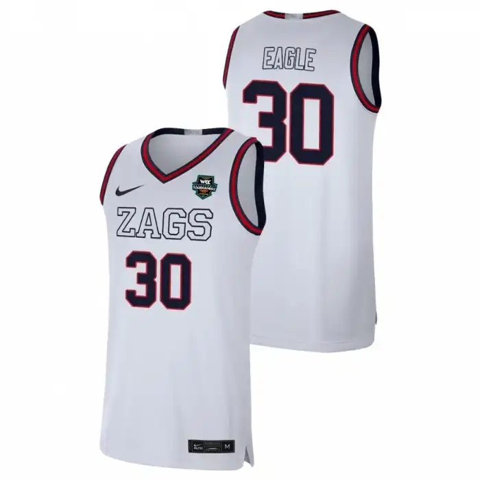 Men's Gonzaga Bulldogs Abe Eagle #30 2021 WCC White Limited Conference Tournament Champions College Basketball Jersey