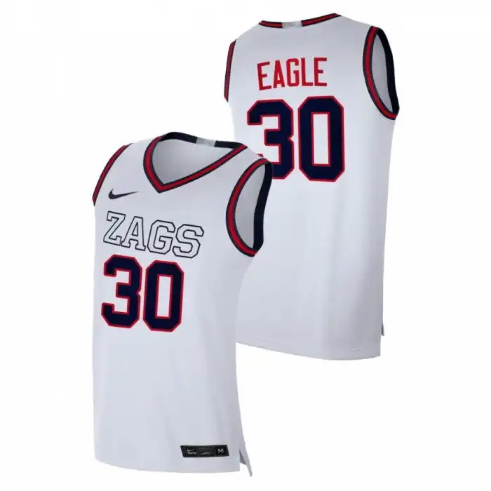 Men's Gonzaga Bulldogs Abe Eagle #30 White 2021 Swingman College Basketball Jersey