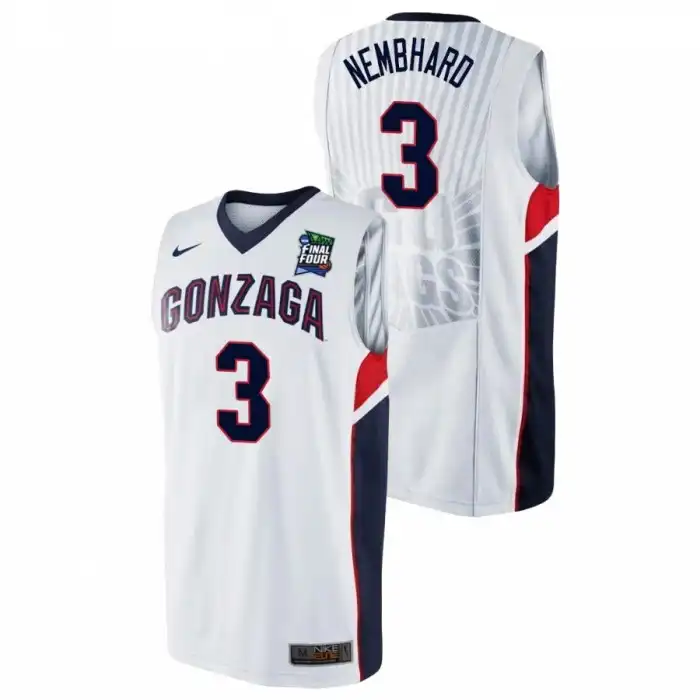 Men's Gonzaga Bulldogs Andrew Nembhard #3 2021 Final Four White College Basketball Jersey