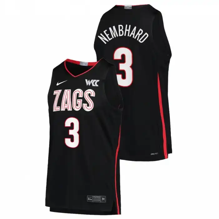 Men's Gonzaga Bulldogs Andrew Nembhard #3 Black 2022 Limited College Basketball Jersey