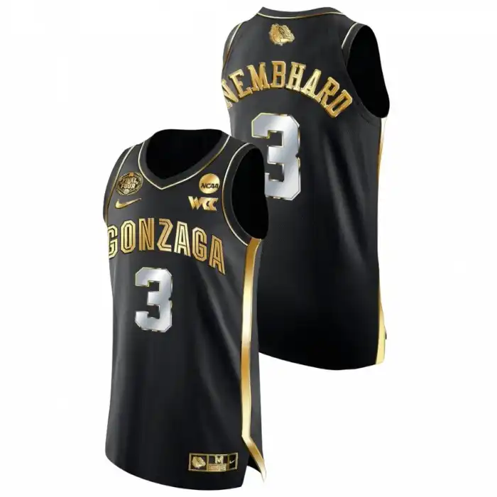 Men's Gonzaga Bulldogs Andrew Nembhard #3 Black Golden Edition 2021-22 Authentic College Basketball Jersey