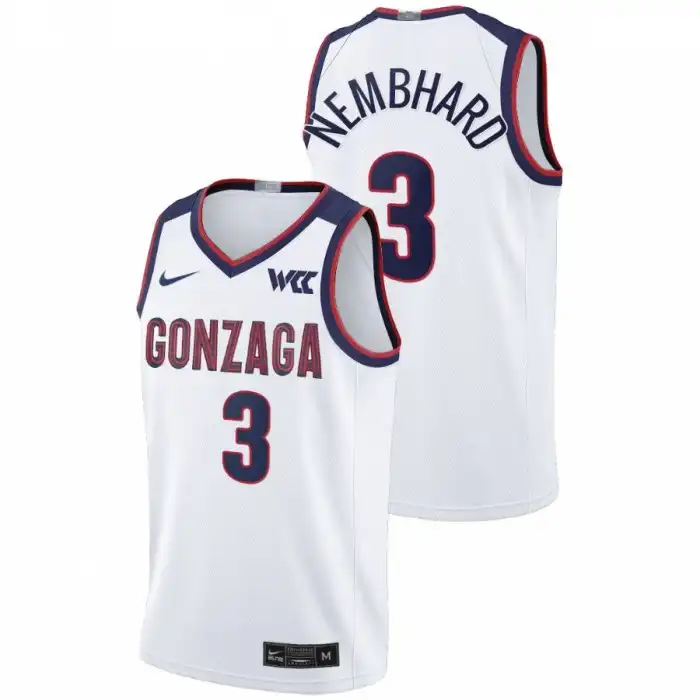 Men's Gonzaga Bulldogs Andrew Nembhard #3 White 2021-22 Limited College Basketball Jersey