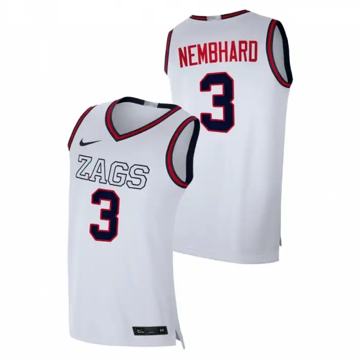 Men's Gonzaga Bulldogs Andrew Nembhard #3 White 2021 Swingman College Basketball Jersey