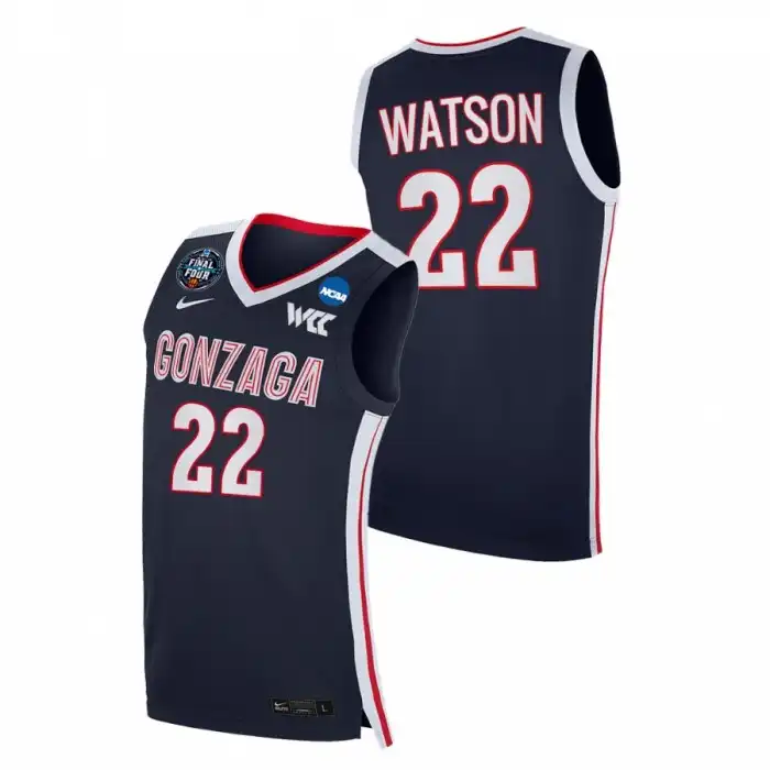 Men's Gonzaga Bulldogs Anton Watson #22 2021 March Madness Final Four WCC Navy College Basketball Jersey