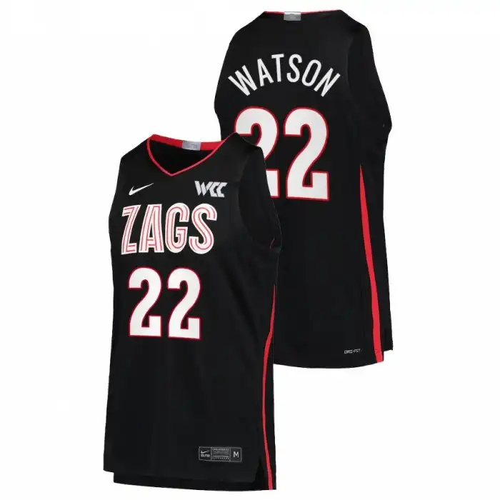 Men's Gonzaga Bulldogs Anton Watson #22 Black 2022 Limited College Basketball Jersey