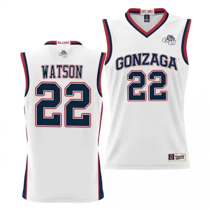 Men's Gonzaga Bulldogs Anton Watson #22 NIL White Lightweight College Basketball Jersey