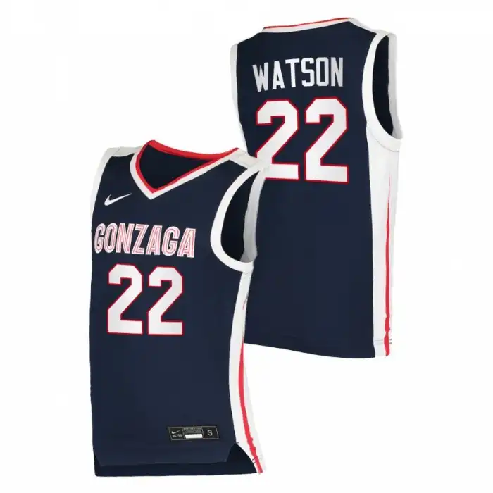 Men's Gonzaga Bulldogs Anton Watson #22 Navy 2020-21 Elite College Basketball Jersey