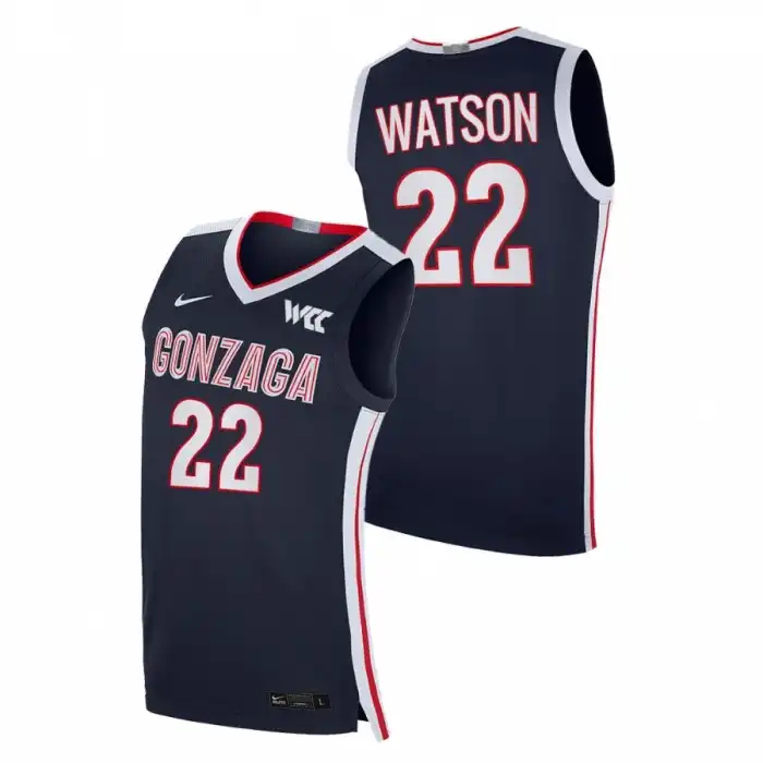 Men's Gonzaga Bulldogs Anton Watson #22 Navy 2021-22 Elite College Basketball Jersey