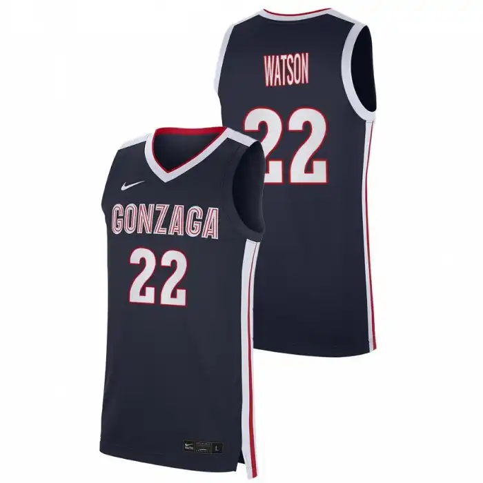 Men's Gonzaga Bulldogs Anton Watson #22 Navy 2021 Replica College Basketball Jersey