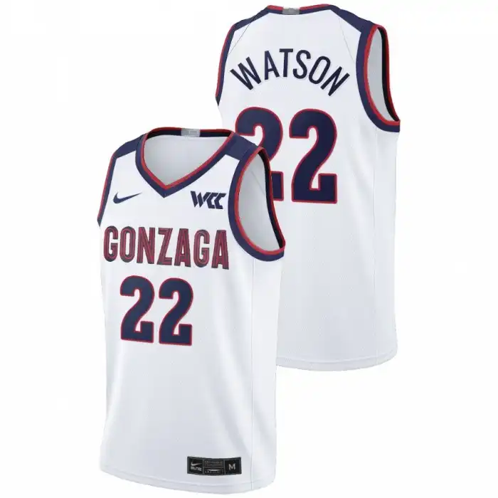 Men's Gonzaga Bulldogs Anton Watson #22 White 2021-22 Limited College Basketball Jersey