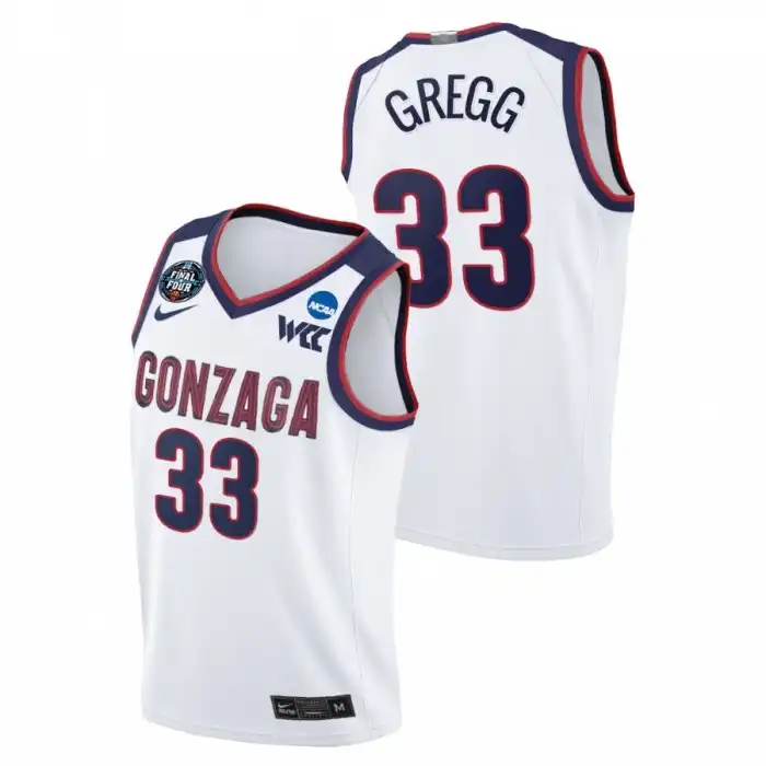 Men's Gonzaga Bulldogs Ben Gregg #33 2021 March Madness Final Four WCC White College Basketball Jersey