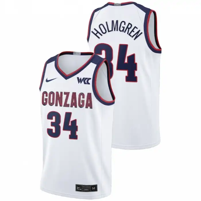 Men's Gonzaga Bulldogs Chet Holmgren #34 White 2021-22 Limited College Basketball Jersey