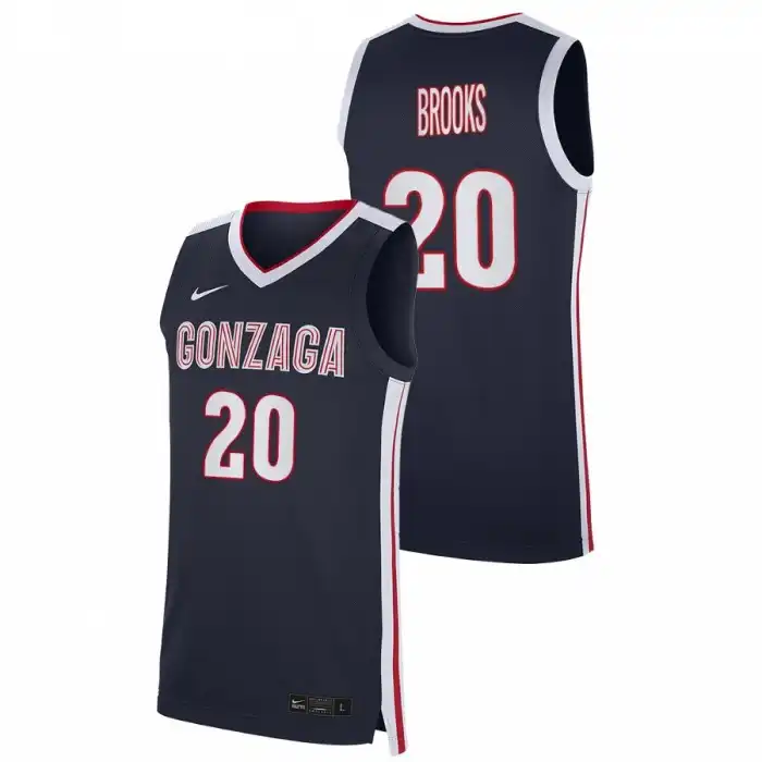 Men's Gonzaga Bulldogs Colby Brooks #20 Navy 2021 Replica College Basketball Jersey