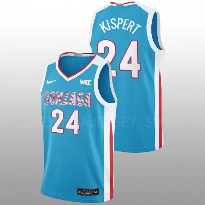 Men's Gonzaga Bulldogs Corey Kispert #24 Alumni Blue College Basketball Jersey