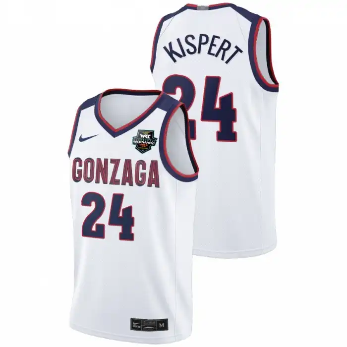 Men's Gonzaga Bulldogs Corey Kispert #24 Limited White Conference Tournament Champions 2021 WCC Mens College Basketball Jersey