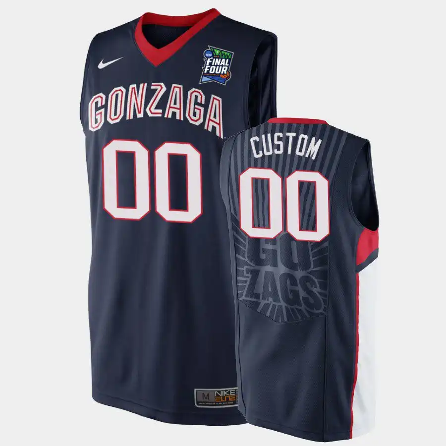 Men's Gonzaga Bulldogs Custom #00 2019 Final-Four Navy Replica College Basketball Jersey