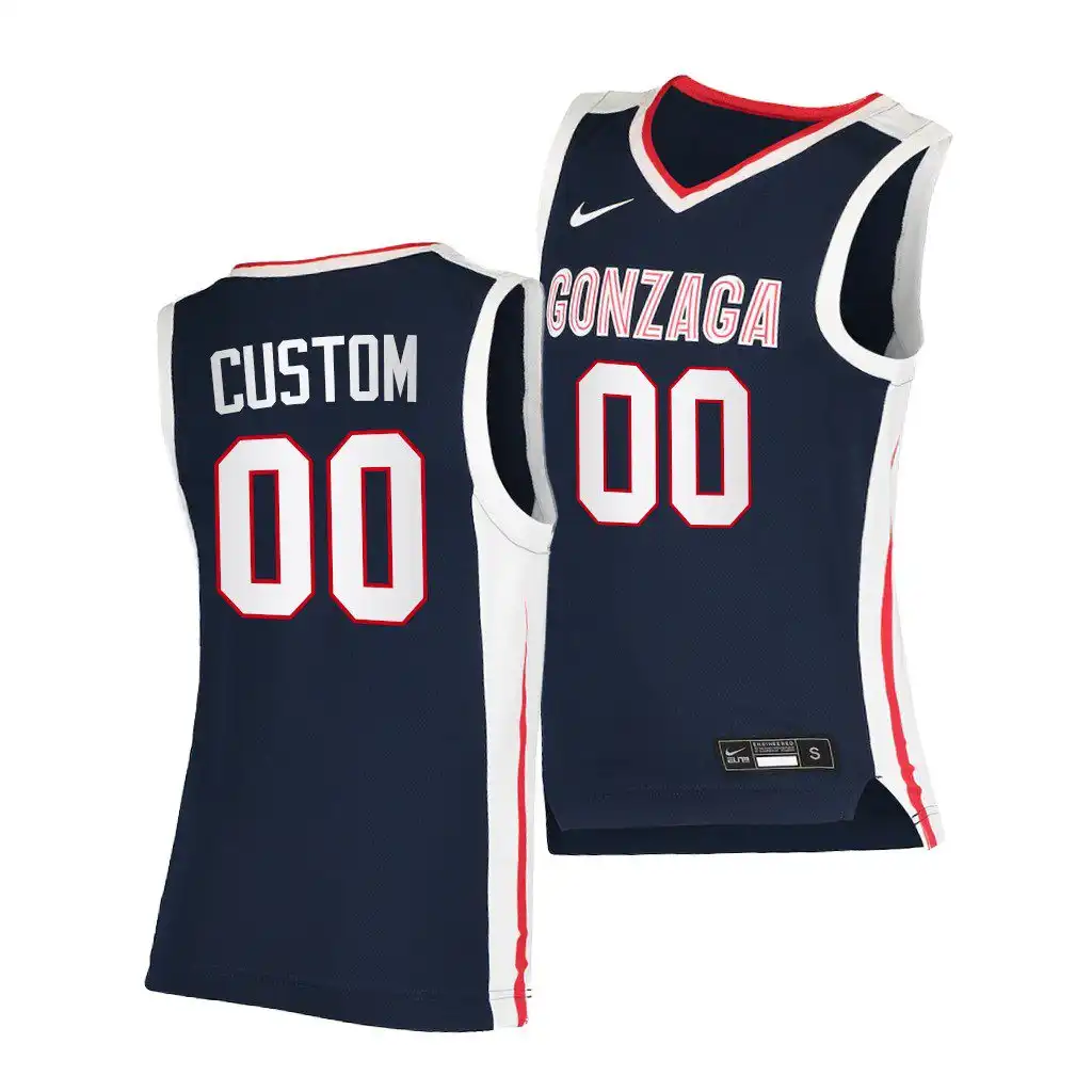 Men's Gonzaga Bulldogs Custom #00 2020-21 Navy Elite College Basketball Jersey