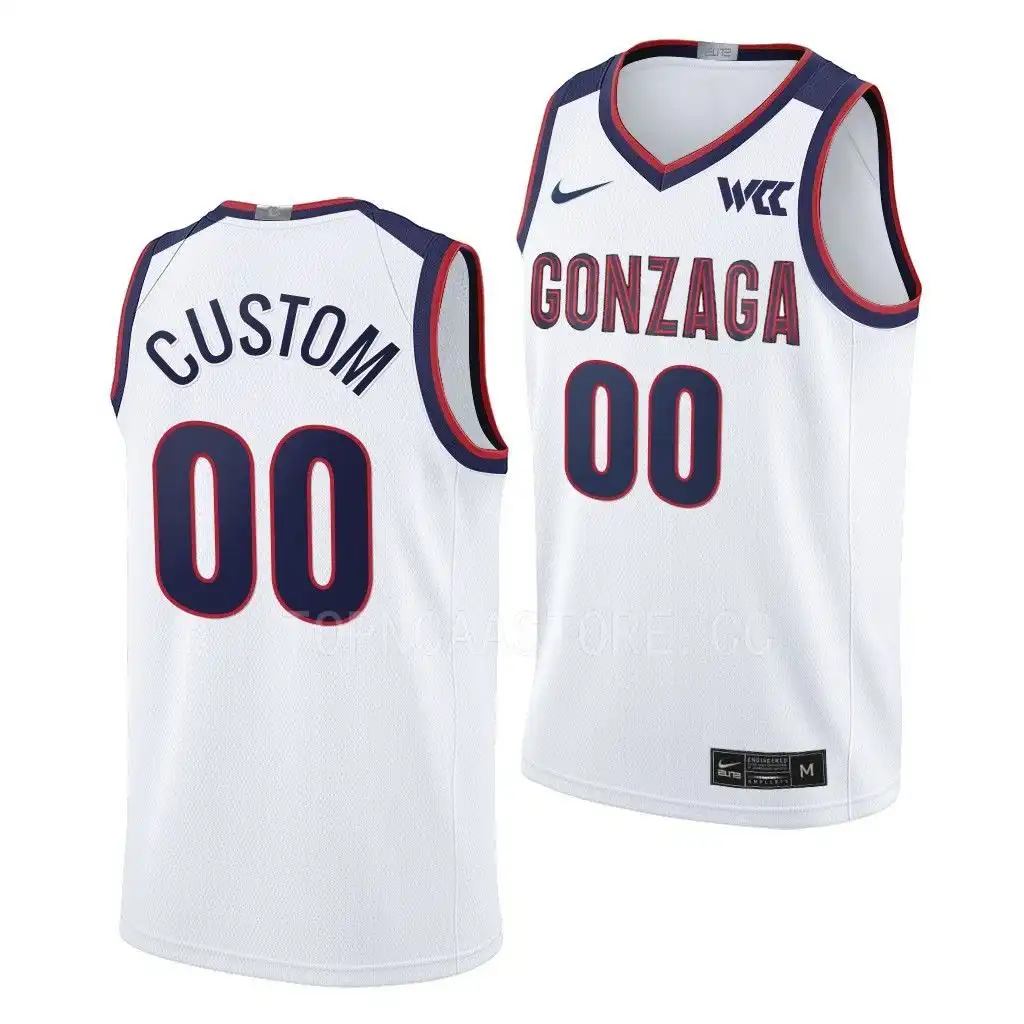 Men's Gonzaga Bulldogs Custom #00 2022-23 White College Basketball Jersey