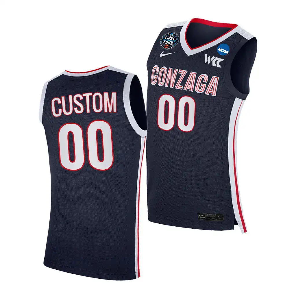 Men's Gonzaga Bulldogs Custom #00 Navy 2021 March Madness Final Four WCC College Basketball Jersey