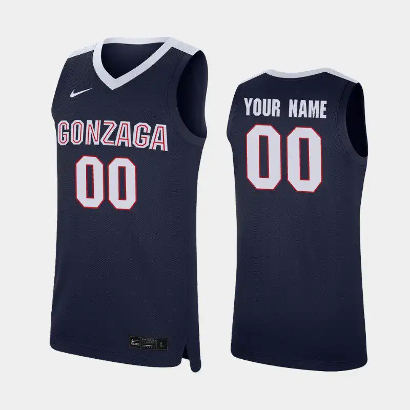 Men's Gonzaga Bulldogs Custom #00 Replica Navy College Basketball Jersey