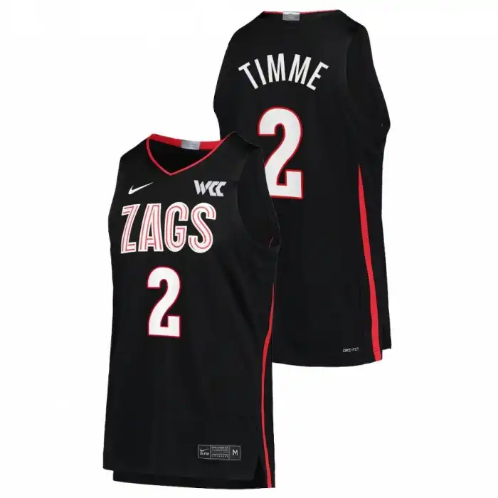 Men's Gonzaga Bulldogs Drew Timme #2 Black 2022 Limited College Basketball Jersey