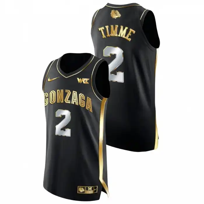 Men's Gonzaga Bulldogs Drew Timme #2 Black Golden Edition College Basketball Jersey