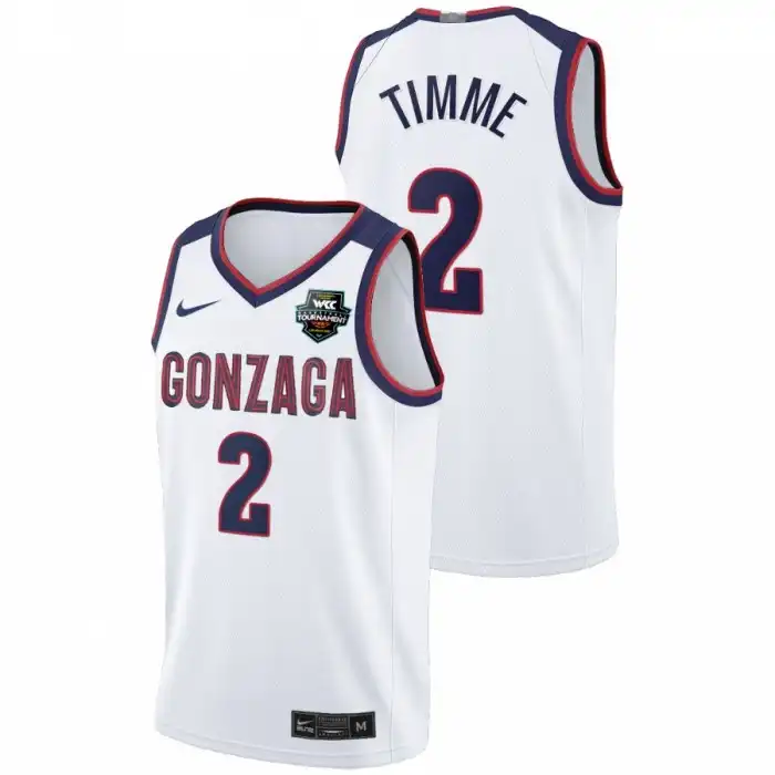 Men's Gonzaga Bulldogs Drew Timme #2 Limited White Conference Tournament Champions 2021 WCC Mens College Basketball Jersey