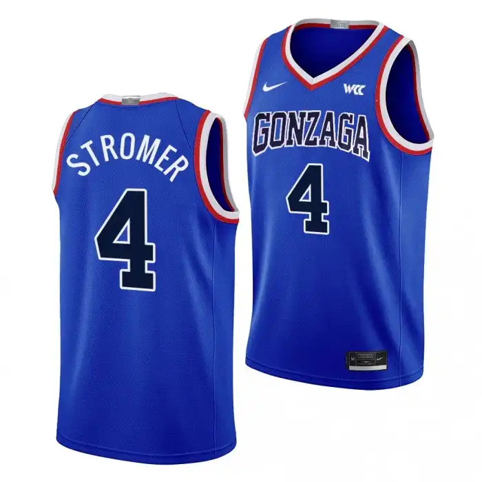 Men's Gonzaga Bulldogs Dusty Stromer #4 Limited Throwback Blue uniform 2023-24 College Basketball Jersey