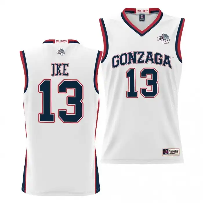 Men's Gonzaga Bulldogs Graham Ike #13 NIL White Lightweight College Basketball Jersey