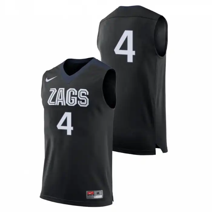 Men's Gonzaga Bulldogs Greg Foster Jr. #4 Replica Black Nike College Basketball Jersey