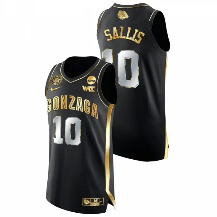 Men's Gonzaga Bulldogs Hunter Sallis #5 Black Golden Edition 2021-22 Authentic College Basketball Jersey