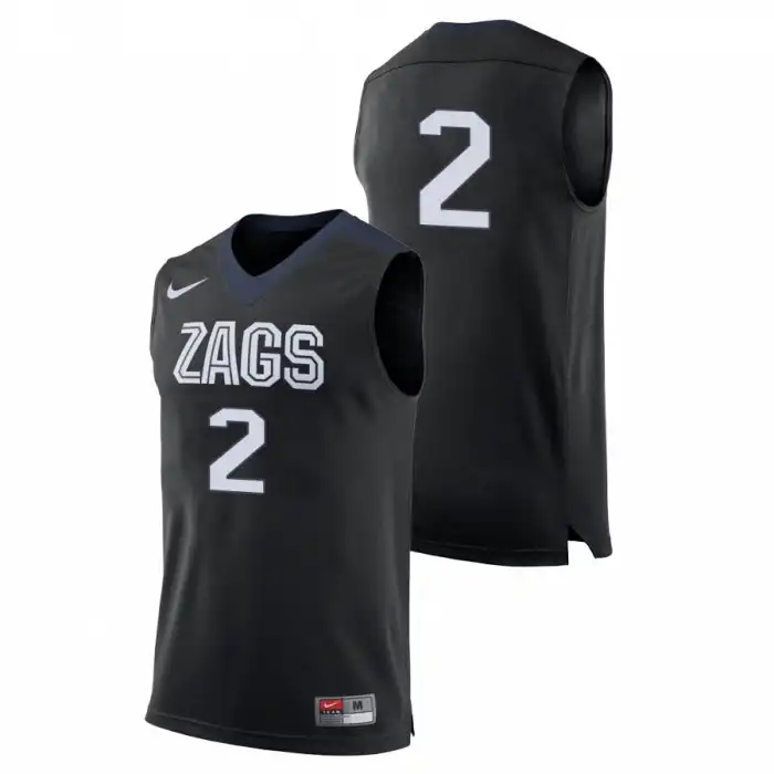 Men's Gonzaga Bulldogs Jack Beach #2 Replica Black Nike College Basketball Jersey