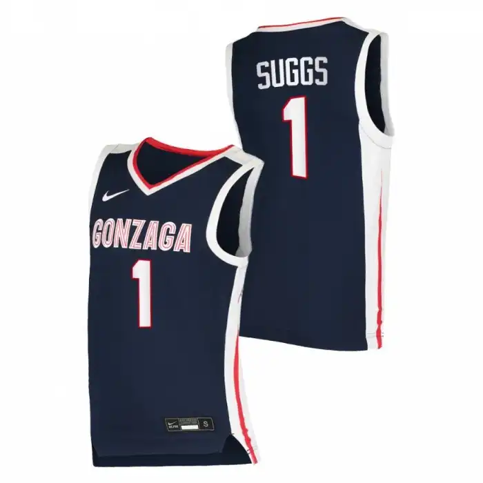 Men's Gonzaga Bulldogs Jalen Suggs #1 Navy 2020-21 Elite College Basketball Jersey