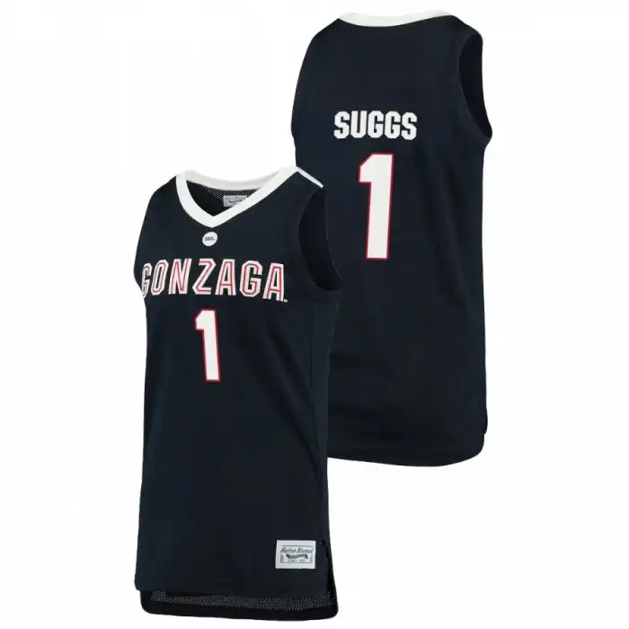 Men's Gonzaga Bulldogs Jalen Suggs #1 Navy 2021 Retro Original Alumni Brand College Basketball Jersey