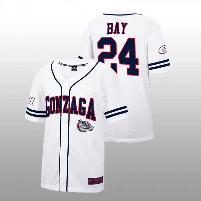 Men's Gonzaga Bulldogs Jason Bay #24 Alumni White College Baseball Jersey