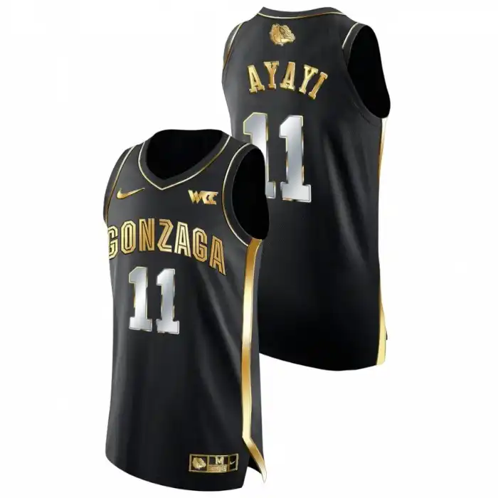 Men's Gonzaga Bulldogs Joel Ayayi #11 Black Golden Edition College Basketball Jersey