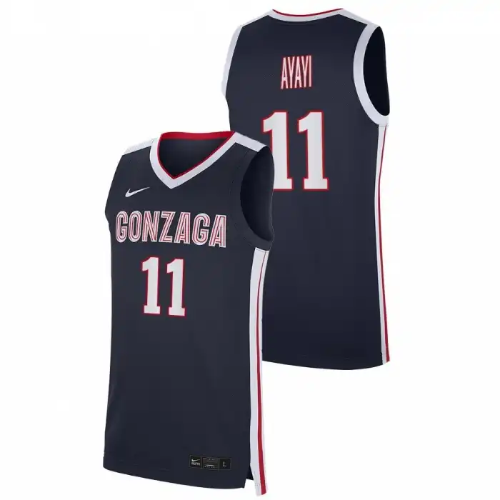 Men's Gonzaga Bulldogs Joel Ayayi #11 Navy 2021 Replica College Basketball Jersey