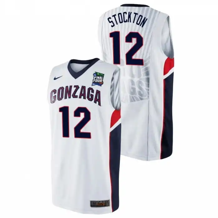 Men's Gonzaga Bulldogs John Stockton #12 2021 Final Four White College Basketball Jersey