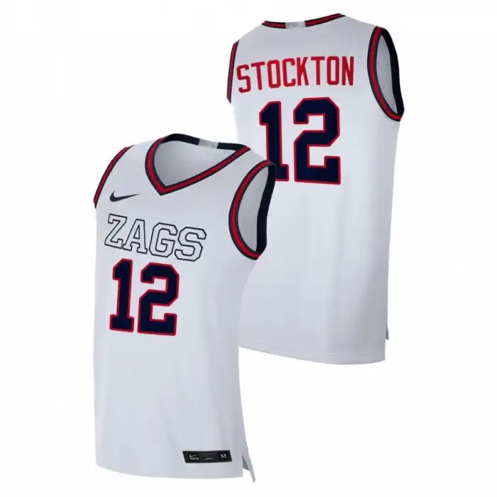 Men's Gonzaga Bulldogs John Stockton #12 White 2021 Swingman College Basketball Jersey