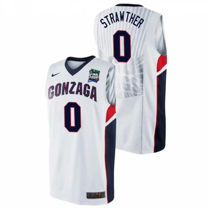 Men's Gonzaga Bulldogs Julian Strawther #0 2021 Final Four White College Basketball Jersey