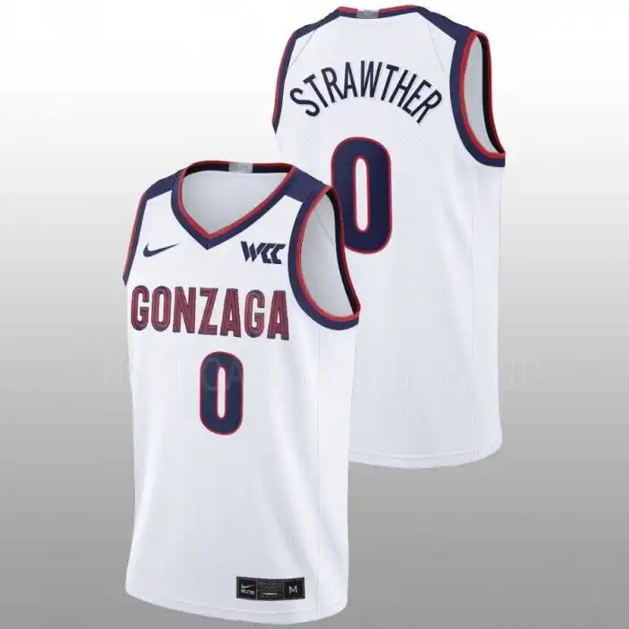 Men's Gonzaga Bulldogs Julian Strawther #0 2022-23 White College Basketball Jersey