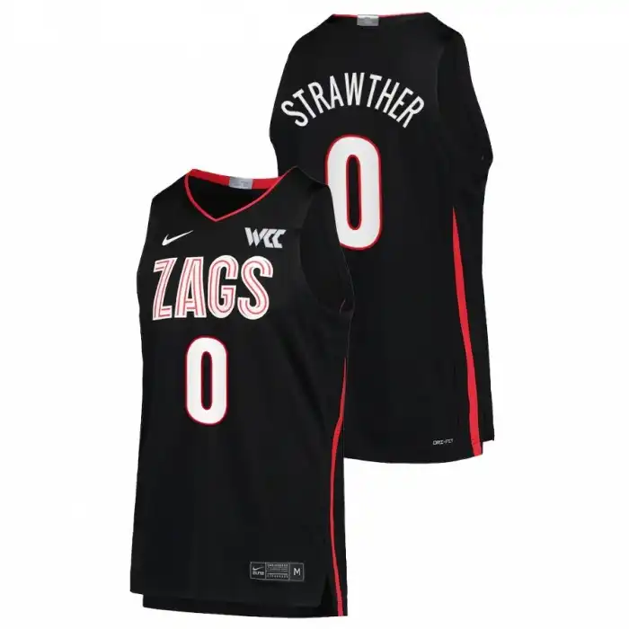 Men's Gonzaga Bulldogs Julian Strawther #0 Black 2022 Limited College Basketball Jersey