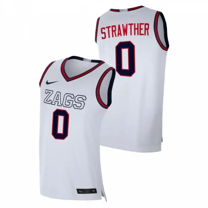 Men's Gonzaga Bulldogs Julian Strawther #0 White 2021 Swingman College Basketball Jersey