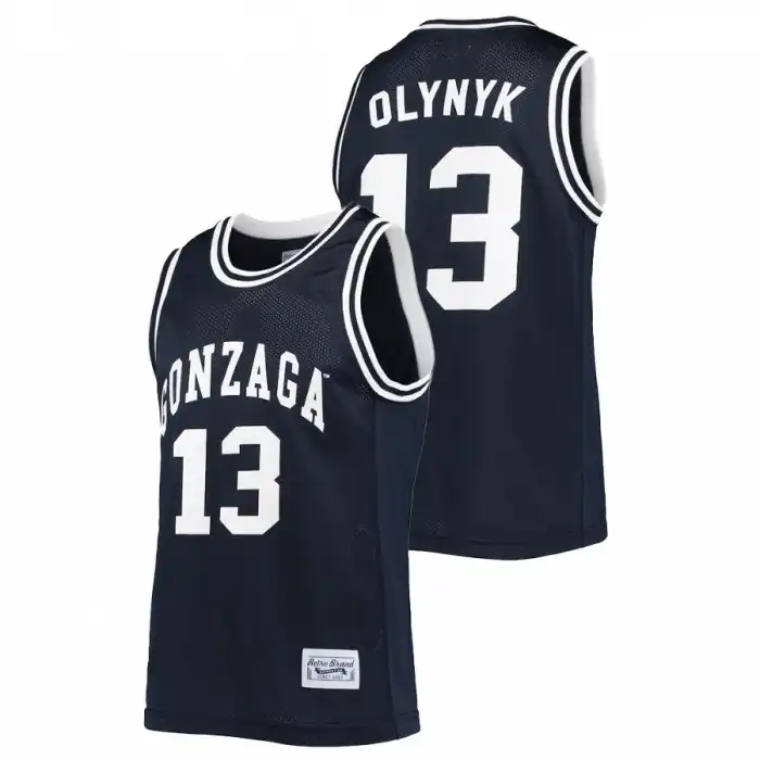 Men's Gonzaga Bulldogs Kelly Olynyk #13 Commemorative Classic Navy Alumni College Basketball Jersey