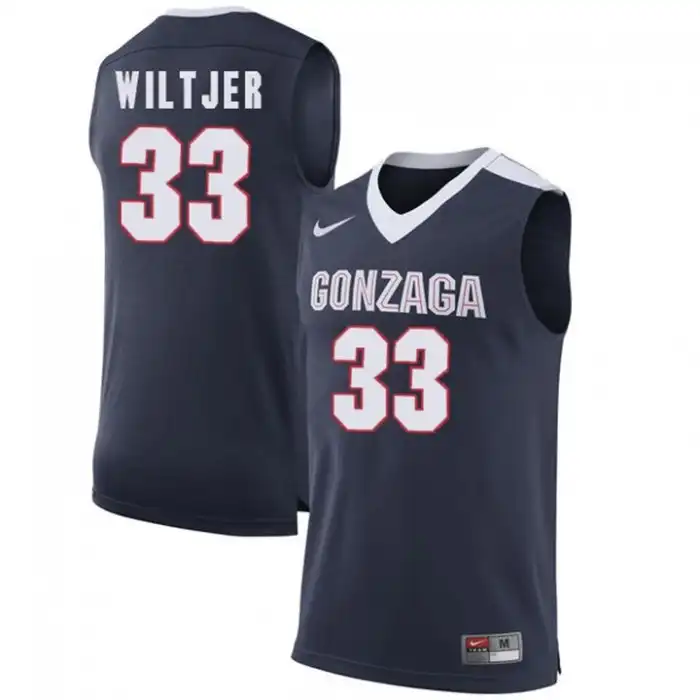 Men's Gonzaga Bulldogs Kyle Wiltjer #33 Limited Navy College Basketball Jersey