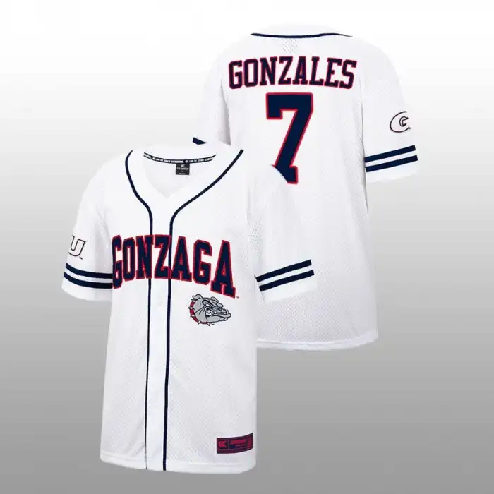 Men's Gonzaga Bulldogs Marco Gonzales #7 Alumni White College Baseball Jersey