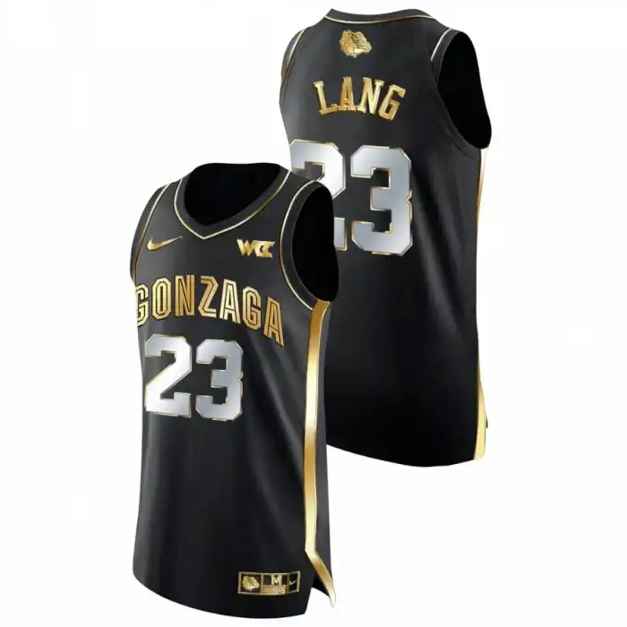 Men's Gonzaga Bulldogs Matthew Lang #23 Black Golden Edition College Basketball Jersey